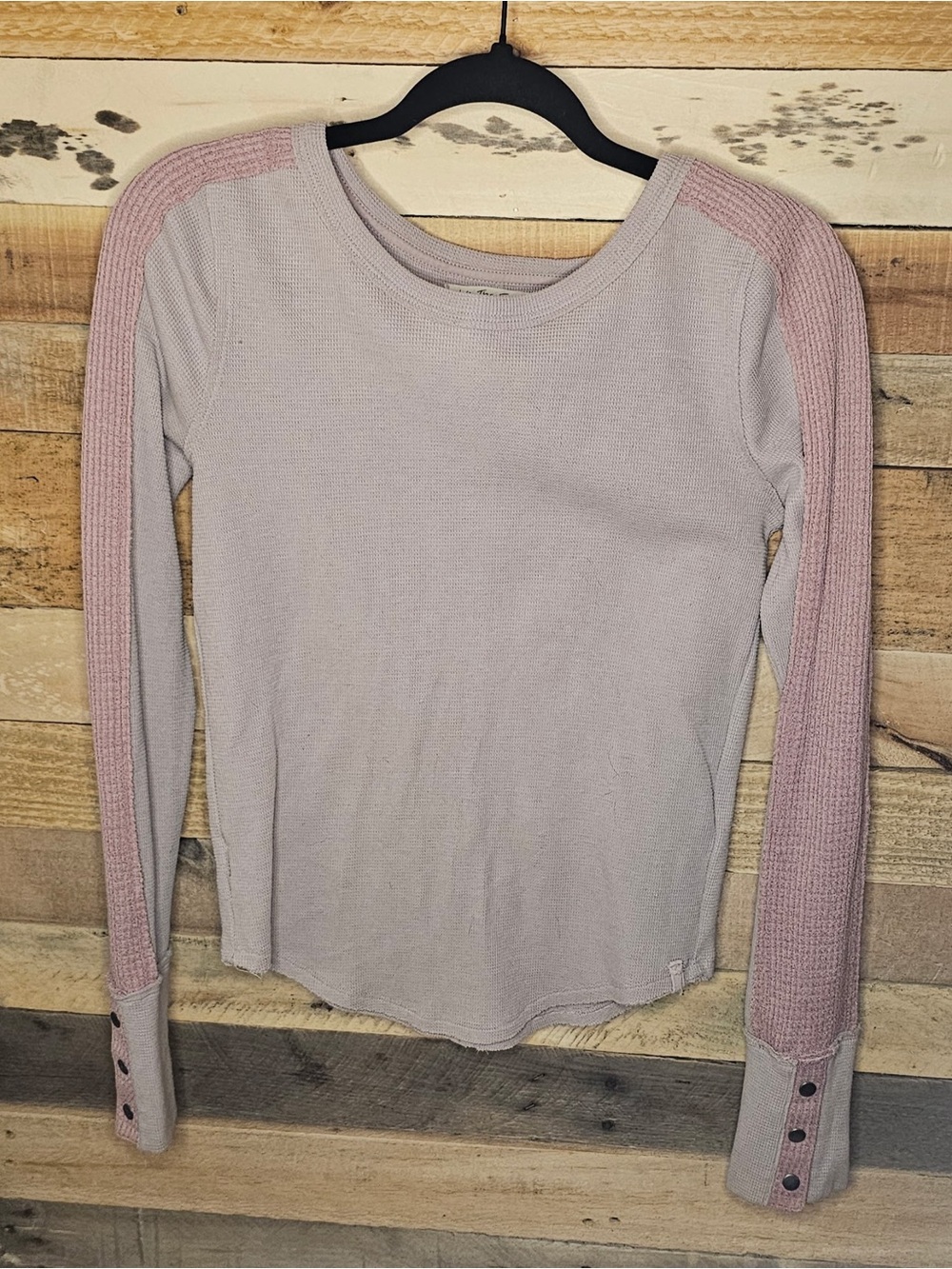 We the Free Women’s Two-Tone Long Sleeve Knit Top - Pink Accent